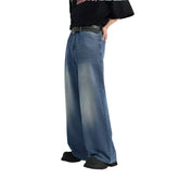 Classic Washed Denim Blue Jeans